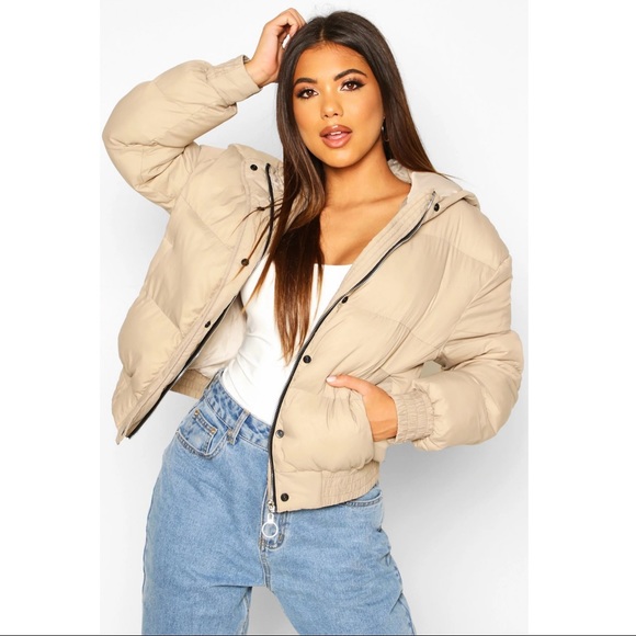 Boohoo Jackets & Blazers - Boohoo Hooded Short Puffer Jacket